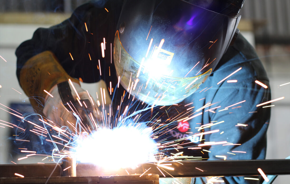 Steel fabrication welding at Lancaster Profiles